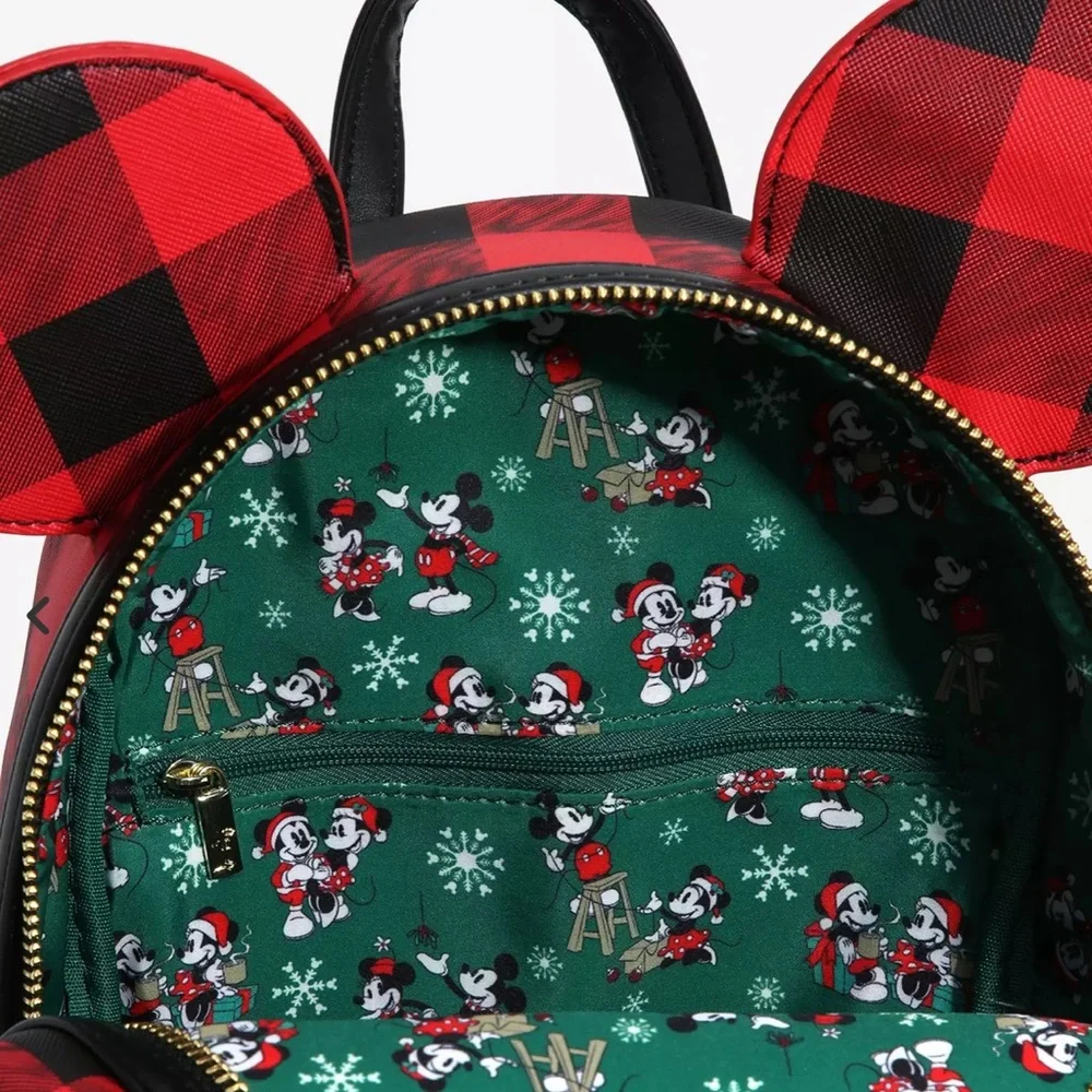 Loungefly Disney Minnie Mouse Plaid Holiday Mini Backpack - BoxLunch Exclusive